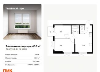 Продам 2-комнатную квартиру, 46.9 м2, городской посёлок Новоселье