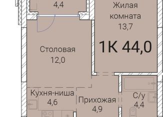 Продажа однокомнатной квартиры, 44 м2, Новосибирск, метро Сибирская, Овражная улица, 2А