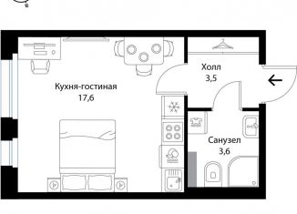 Продам квартиру студию, 24.7 м2, деревня Ольгино