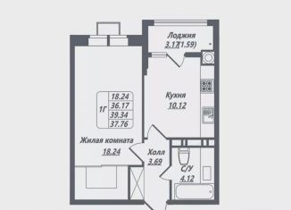 1-комнатная квартира на продажу, 37.8 м2, Ессентуки