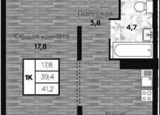 Продам 1-комнатную квартиру, 39.4 м2, Новосибирск, ЖК Галактика