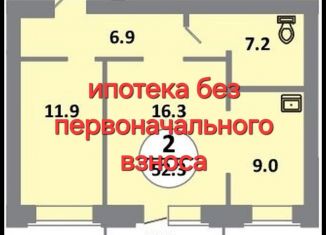 2-ком. квартира на продажу, 52.3 м2, Красноярск, Соколовская улица, 54, ЖК Снегири