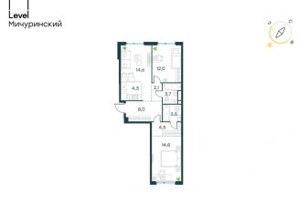 Продается трехкомнатная квартира, 67.5 м2, Москва, метро Озёрная, жилой комплекс Левел Мичуринский, к7
