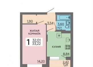 Продам 1-комнатную квартиру, 33.2 м2, Воронежская область, улица Независимости, 78