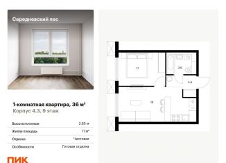 Однокомнатная квартира на продажу, 36 м2, поселение Филимонковское
