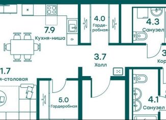 Продам 3-комнатную квартиру, 83.9 м2, Московская область