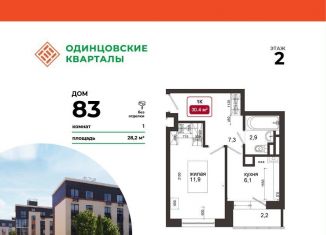 1-ком. квартира на продажу, 30.4 м2, Московская область