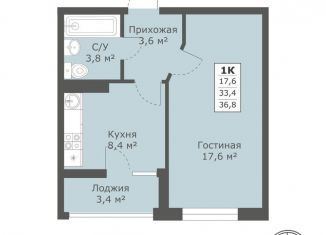 Продаю однокомнатную квартиру, 36.8 м2, Ставрополь, Промышленный район