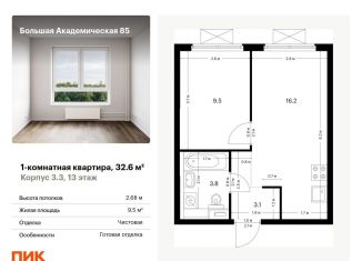 Продается 1-ком. квартира, 32.6 м2, Москва, Тимирязевский район, жилой комплекс Большая Академическая 85, к3.3