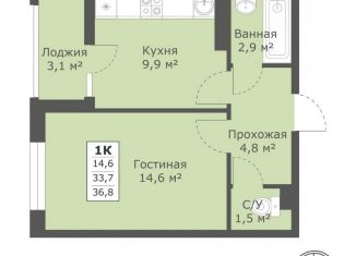 1-ком. квартира на продажу, 36.8 м2, Ставрополь, микрорайон № 28