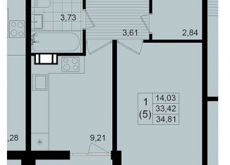 1-комнатная квартира на продажу, 34.8 м2, Всеволожск