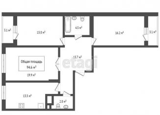 Продам 3-комнатную квартиру, 95 м2, Новосибирск, улица Дуси Ковальчук, 242, метро Красный проспект