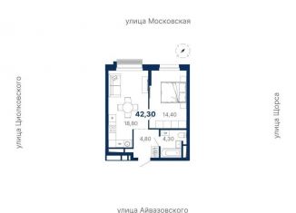 Продам 1-комнатную квартиру, 42.3 м2, Екатеринбург, Ленинский район, улица Айвазовского, 52