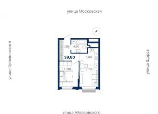 Продаю 1-комнатную квартиру, 39.8 м2, Екатеринбург, ЖК Парк Столиц, улица Айвазовского, 52