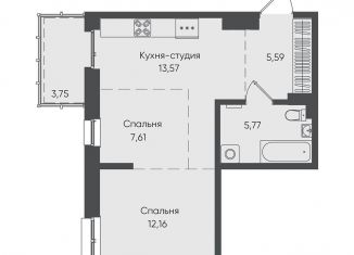 Продам 1-ком. квартиру, 48.5 м2, Иркутск