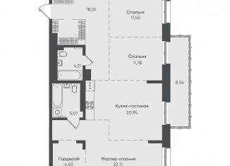 3-комнатная квартира на продажу, 108.9 м2, Иркутск, улица Касьянова, 1А