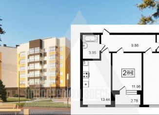 Продается двухкомнатная квартира, 57.3 м2, посёлок Заклязьменский