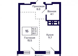 Продажа 1-комнатной квартиры, 39.1 м2, Новосибирск, метро Золотая Нива, улица Фрунзе, с1