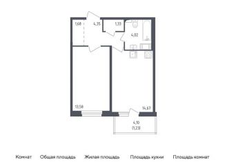 Продажа 1-комнатной квартиры, 40.9 м2, Колпино, жилой комплекс Астрид, 10
