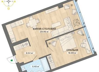 Продам 1-комнатную квартиру, 62.8 м2, Екатеринбург, улица Маршала Жукова, 16, улица Маршала Жукова
