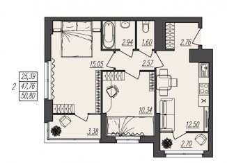 Продажа 2-ком. квартиры, 50.8 м2, Волгоград, Ворошиловский район