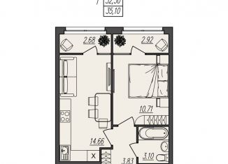 Продается 1-ком. квартира, 35.1 м2, Волгоград