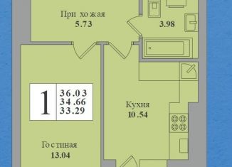 Продается однокомнатная квартира, 34.7 м2, Калининградская область