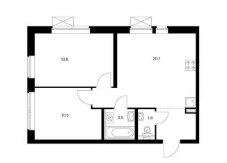 2-комнатная квартира на продажу, 54.3 м2, Тюмень, Полевая улица, 117к4