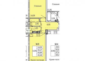 Продам 2-комнатную квартиру, 45.4 м2, Курская область, Театральная улица, 18