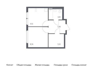 Продажа однокомнатной квартиры, 35.8 м2, Москва, жилой комплекс Остафьево, к22