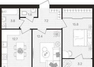 Продается 2-комнатная квартира, 56.7 м2, Пензенская область, площадь Ленина