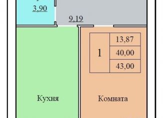 1-комнатная квартира на продажу, 43 м2, Ярославль