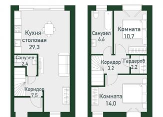 Продам двухкомнатную квартиру, 74.7 м2, Челябинская область, Спортивная улица, 20
