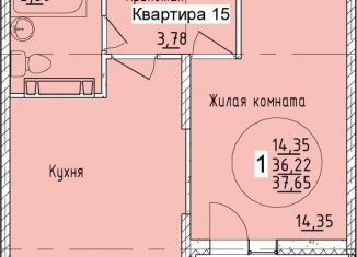 Продам 1-ком. квартиру, 37.7 м2, Краснодарский край