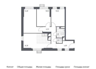 Продается двухкомнатная квартира, 66.7 м2, Красногорск, жилой комплекс Спутник, к14