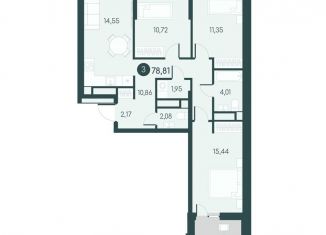 Продажа 3-комнатной квартиры, 78.8 м2, Курганская область
