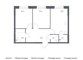 Продается двухкомнатная квартира, 51 м2, Москва, жилой комплекс Эко Бунино, 14.2