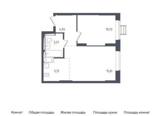 1-комнатная квартира на продажу, 40.2 м2, посёлок Мирный, жилой комплекс Томилино Парк, к5.1