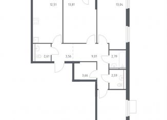 Продажа 3-комнатной квартиры, 78.7 м2, Московская область, жилой комплекс Мытищи Парк, к5