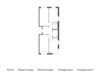 Трехкомнатная квартира на продажу, 76.5 м2, Москва