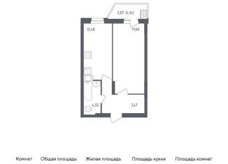 Продам 1-комнатную квартиру, 44.2 м2, посёлок Жилино-1, жилой комплекс Егорово Парк, к1