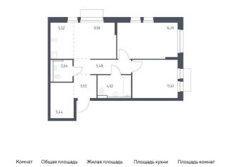 Продается 2-ком. квартира, 62.7 м2, Балашиха, жилой комплекс Квартал Авиаторов, к8