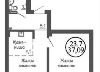 Продажа 2-ком. квартиры, 37.1 м2, Новосибирск, улица Коминтерна, 128, Дзержинский район