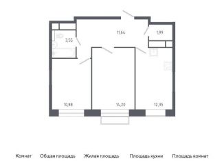Продается 2-комнатная квартира, 54.6 м2, Балашиха, жилой квартал Новоград Павлино, к6