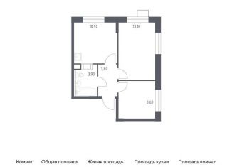 Продается однокомнатная квартира, 40.3 м2, деревня Середнево, жилой комплекс Цветочные Поляны Экопарк, к6