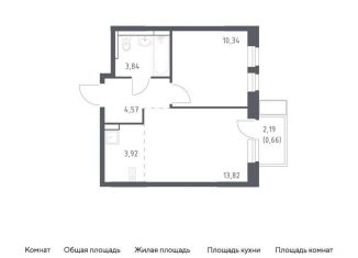 Однокомнатная квартира на продажу, 37.2 м2, Московская область, Советская площадь