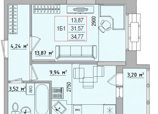 Продам 1-комнатную квартиру, 34.8 м2, Белгородская область