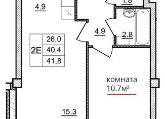 Продажа 2-ком. квартиры, 41.9 м2, Псков, улица Алексея Алёхина, 14