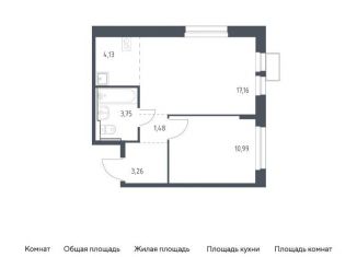 Продается однокомнатная квартира, 40.8 м2, Московская область, жилой комплекс Квартал Ивакино, к2
