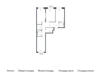 Продам трехкомнатную квартиру, 77.9 м2, Мытищи, жилой комплекс Мытищи Парк, к4.2